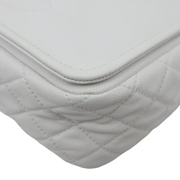 Chanel Timeless Flap CC Caviar Leather Crossbody Bag White - Picture 8 of 12